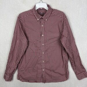 Vineyard Vines On The Go Performance Shirt Mens Medium Button Down Red Check